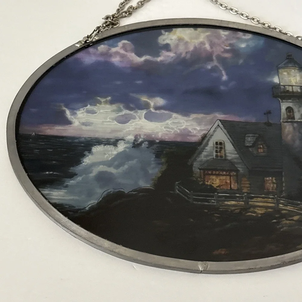 Thomas Kinkade Stained Glass Suncatcher: Light In The Storm & The Light Of Peace
